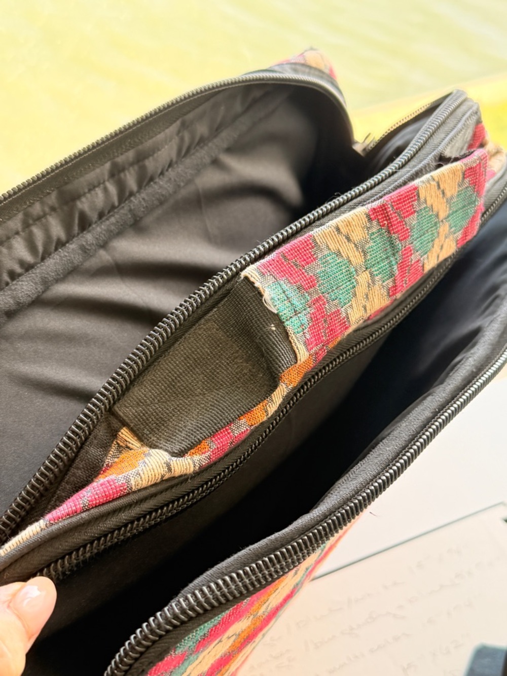 Nepalese Dhaka Manufactured Multi-Colored Cloth Briefcase Laptop Bag - Picture 5 of 7